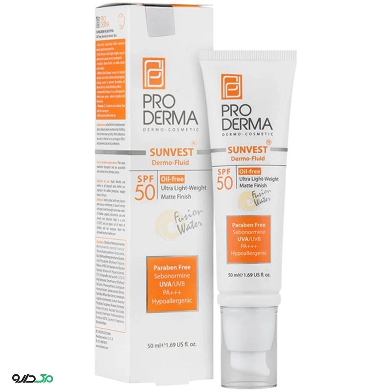 فلوئید ضد آفتاب فاقد چربی SPF50 سان وست پرودرما